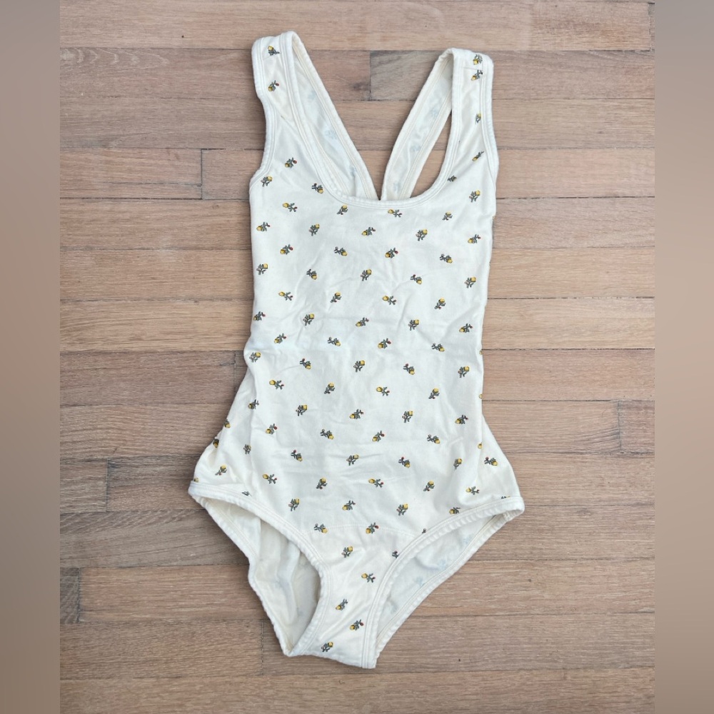 ARQ Cleo Leo Bodysuit in Yellow Calico